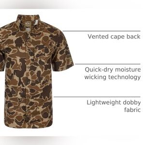 Camouflage Button-Down Shirt Sleeve Drake Clothing Company-NWT-Size XL